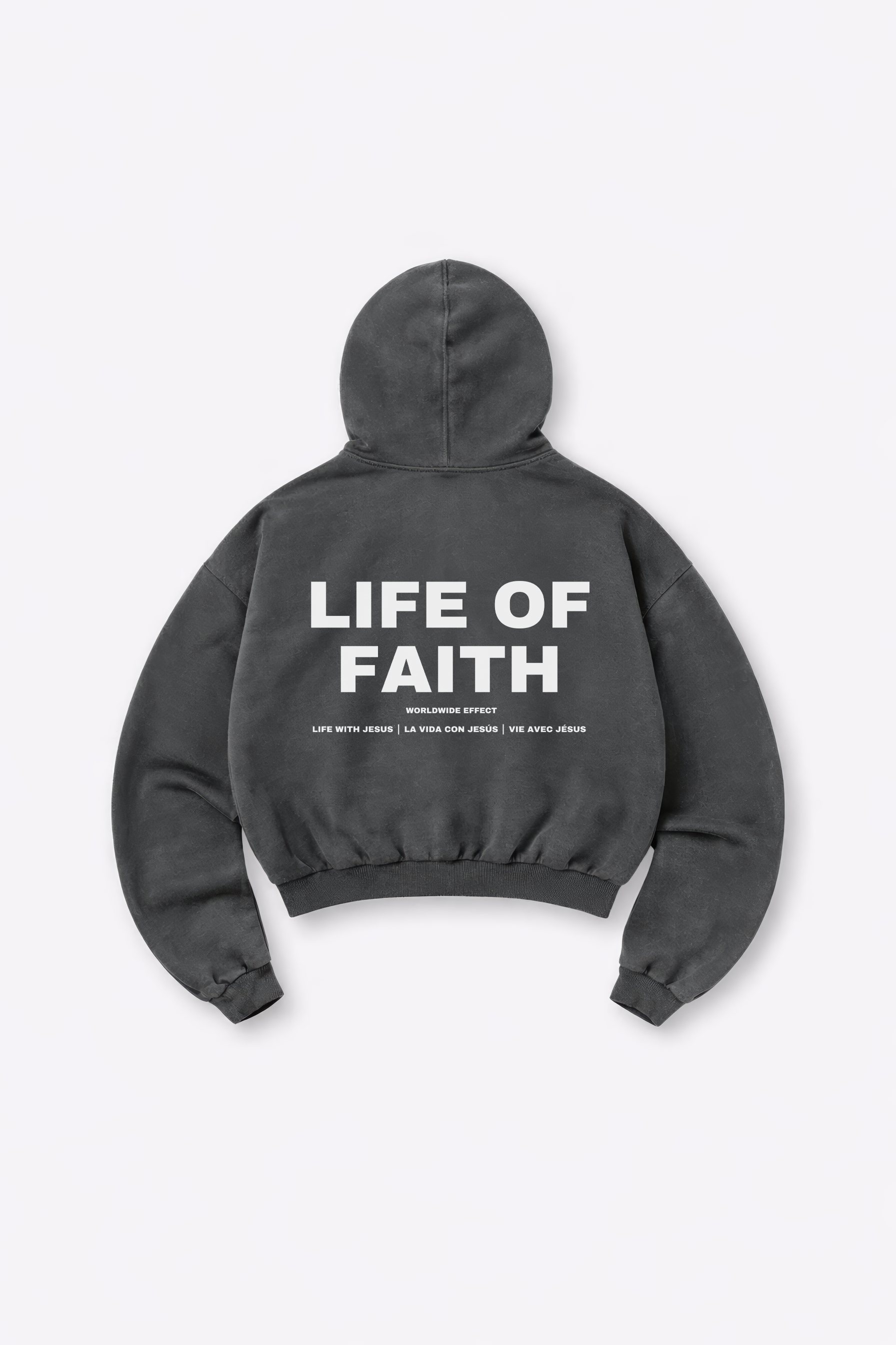 WORLDWIDE EFFECT OVERSIZE HOODIE - WHITE