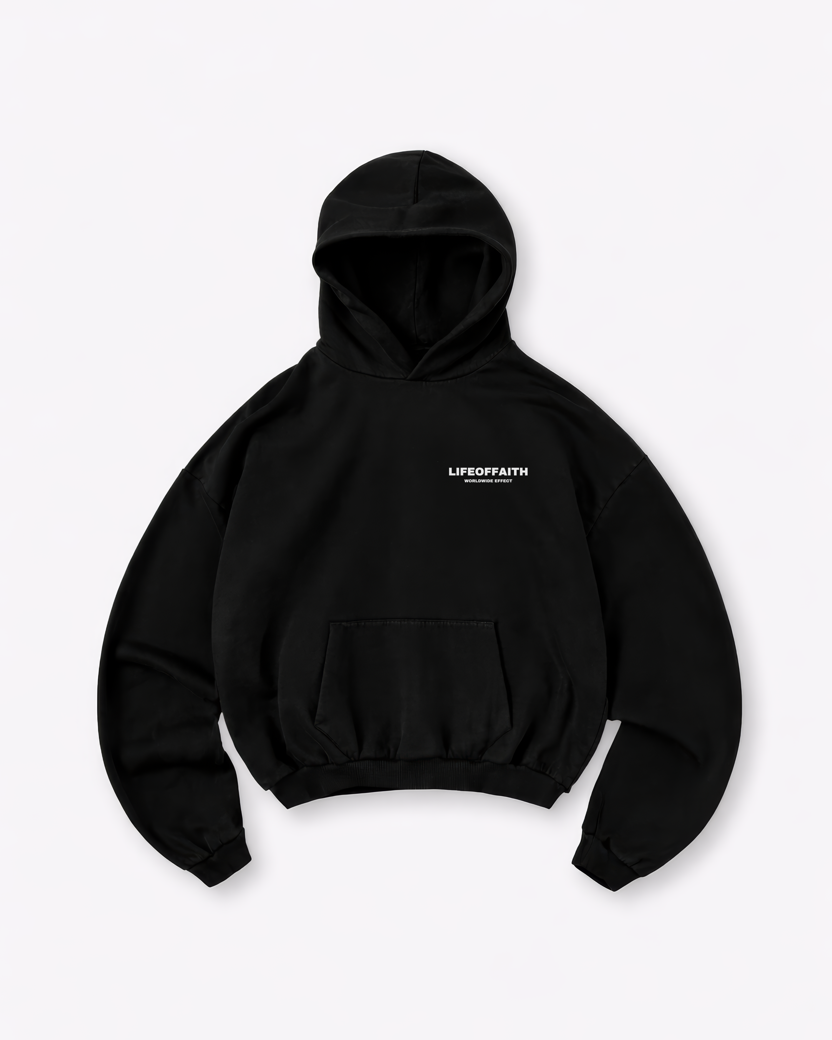 WORLDWIDE EFFECT OVERSIZE HOODIE - WHITE