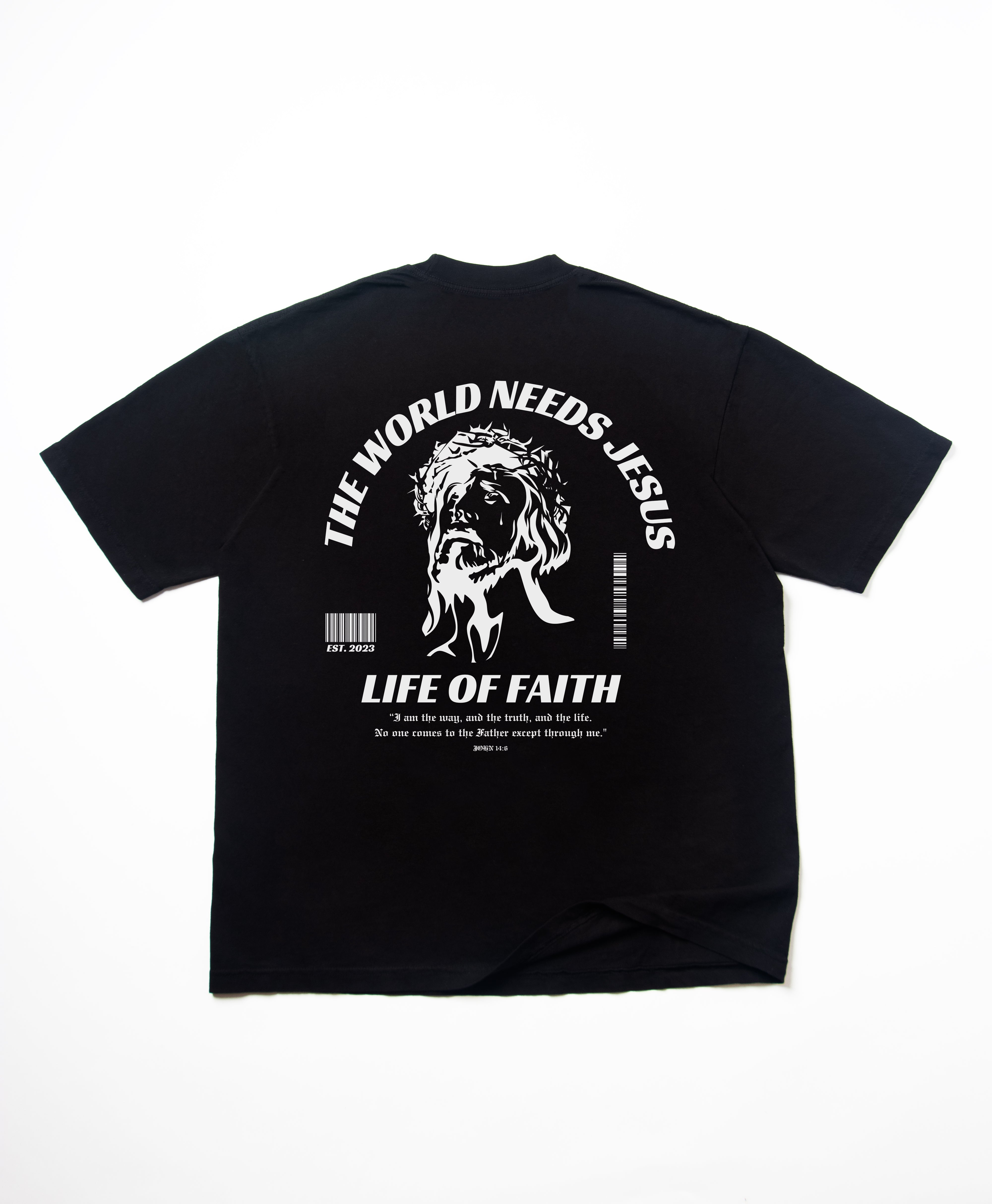 WORLD NEEDS JESUS PREMIUM OVERSIZE TEE