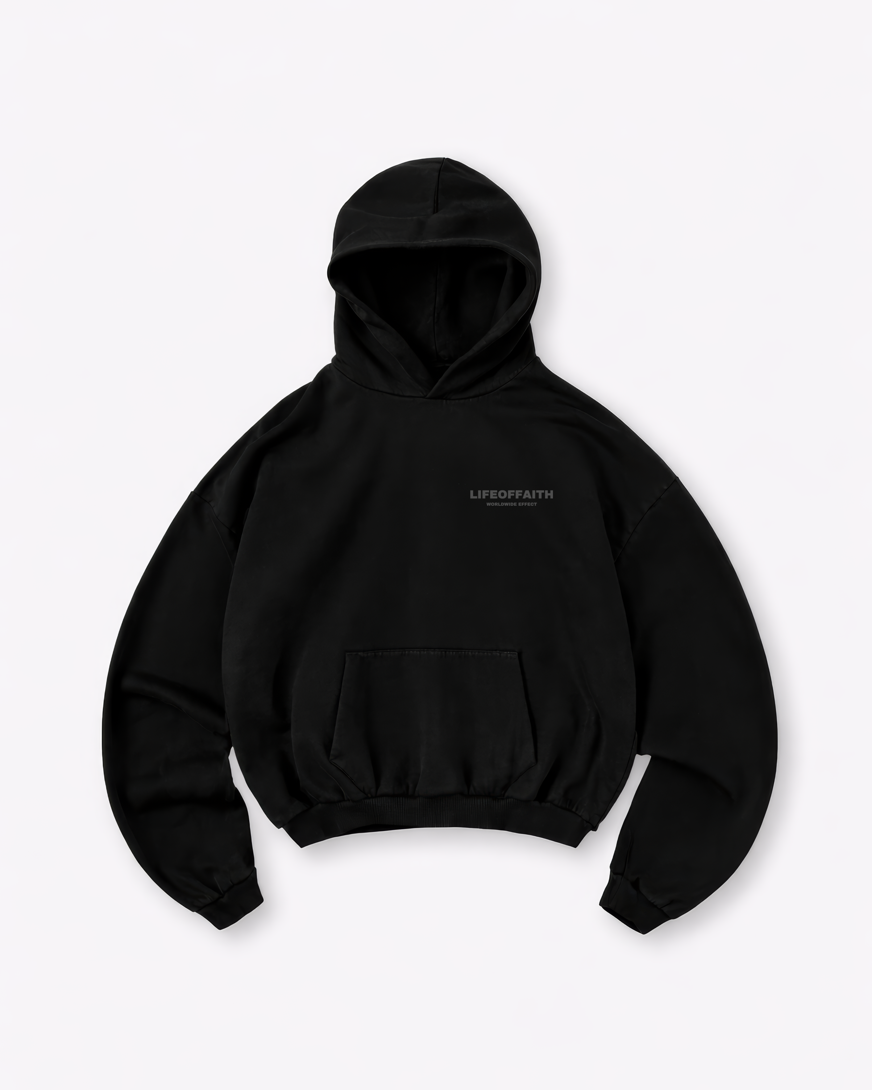 WORLDWIDE EFFECT OVERSIZE HOODIE - CHARCOAL