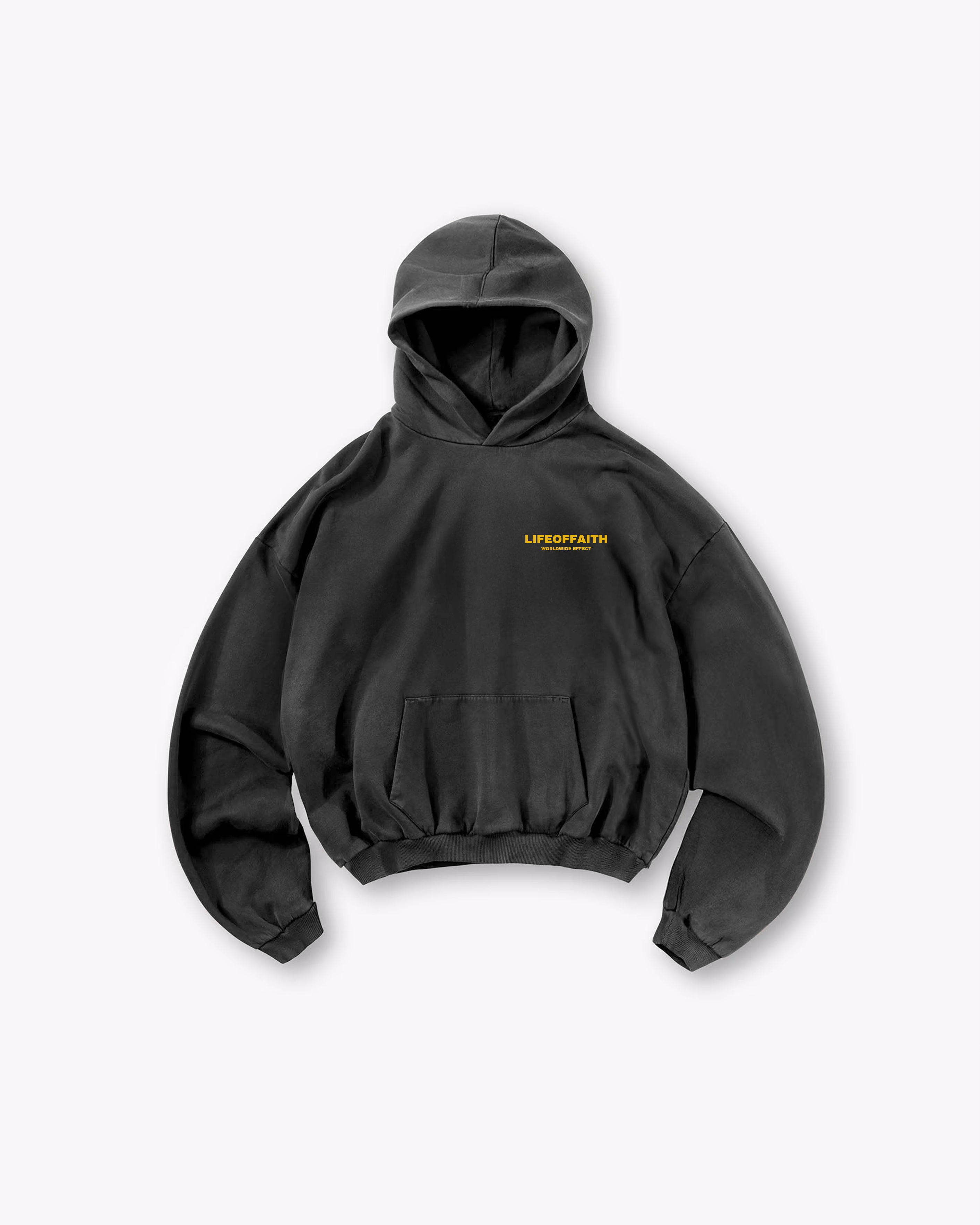 WORLDWIDE EFFECT OVERSIZE HOODIE - YELLOW