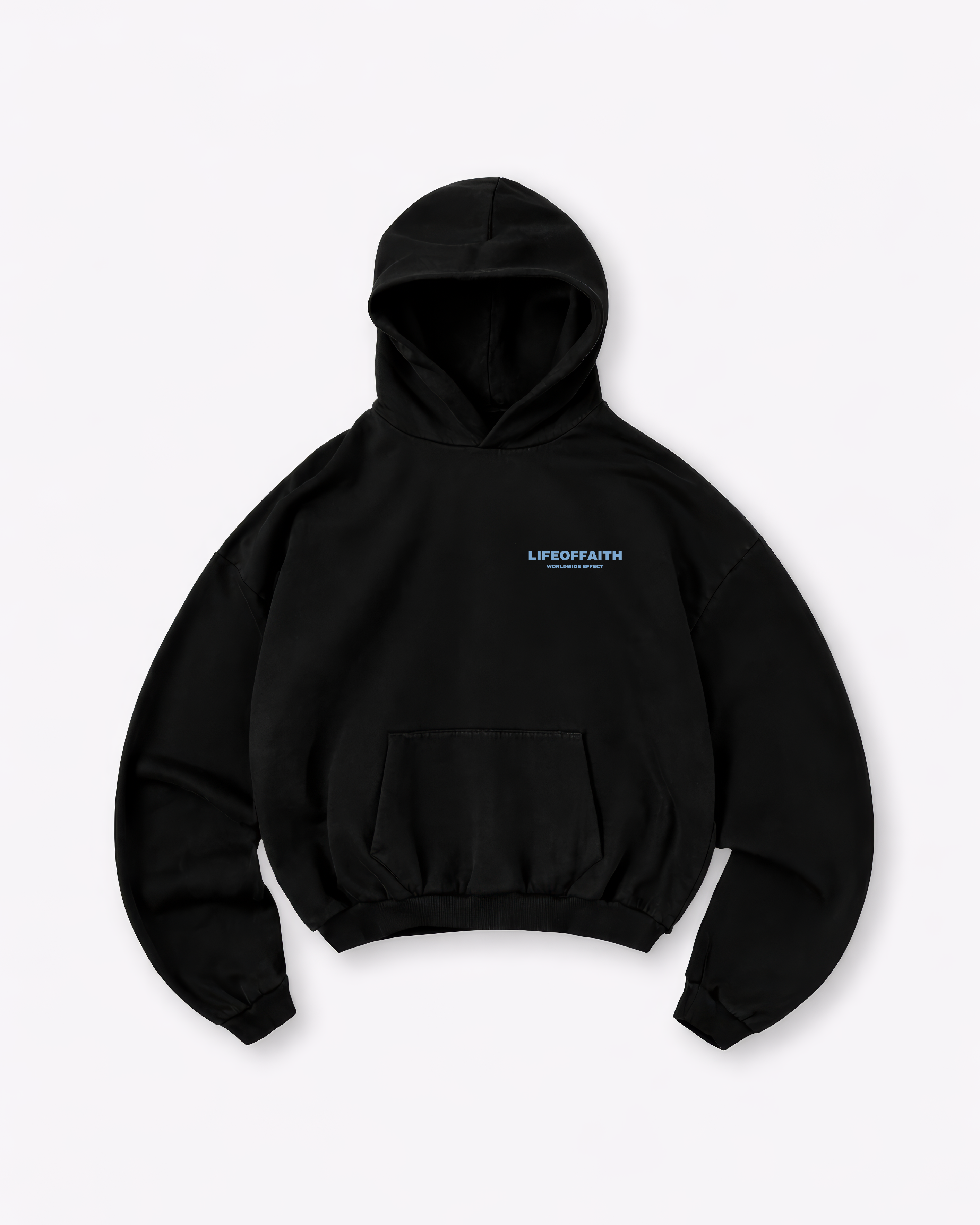 WORLDWIDE EFFECT OVERSIZE HOODIE - LIGHT BLUE