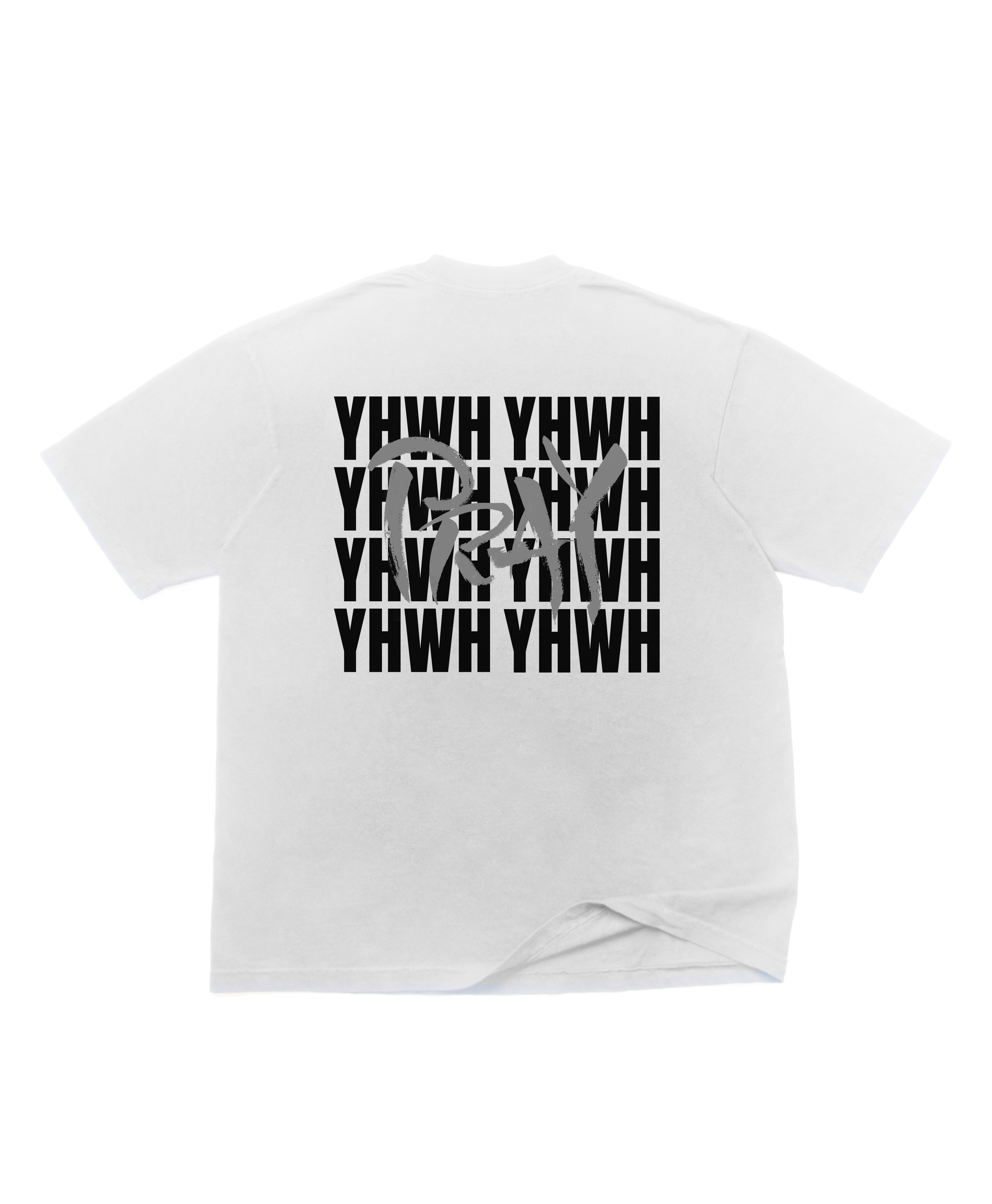 YHWH PRAY OVERSIZE TEE - GREY