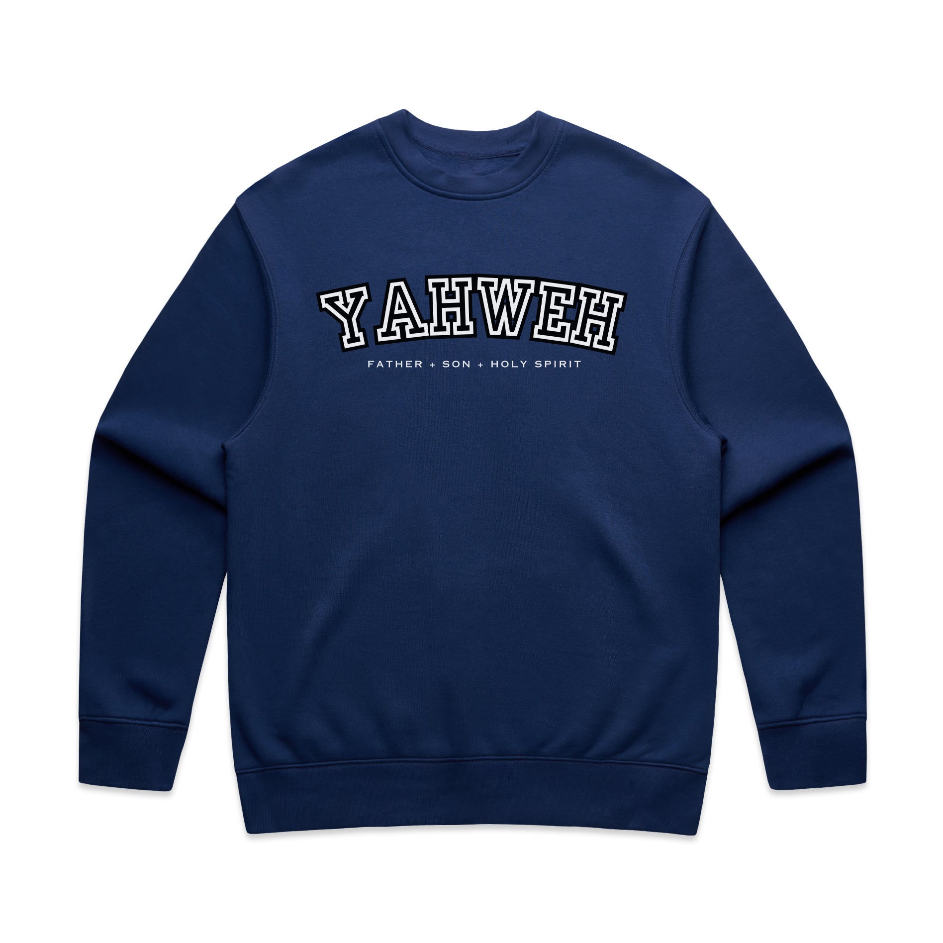 "YAHWEH" UNIVERSITY RELAXED CREWNECK - BLACK