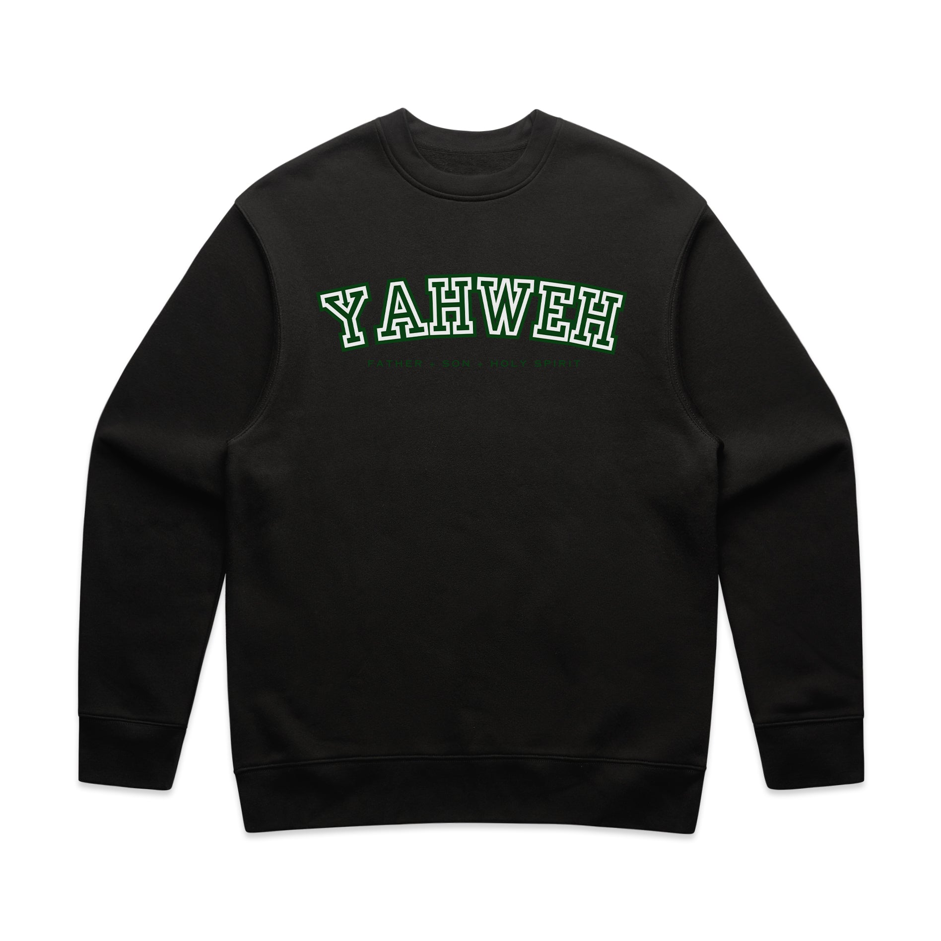 "YAHWEH" UNIVERSITY RELAXED CREWNECK - HUNTER