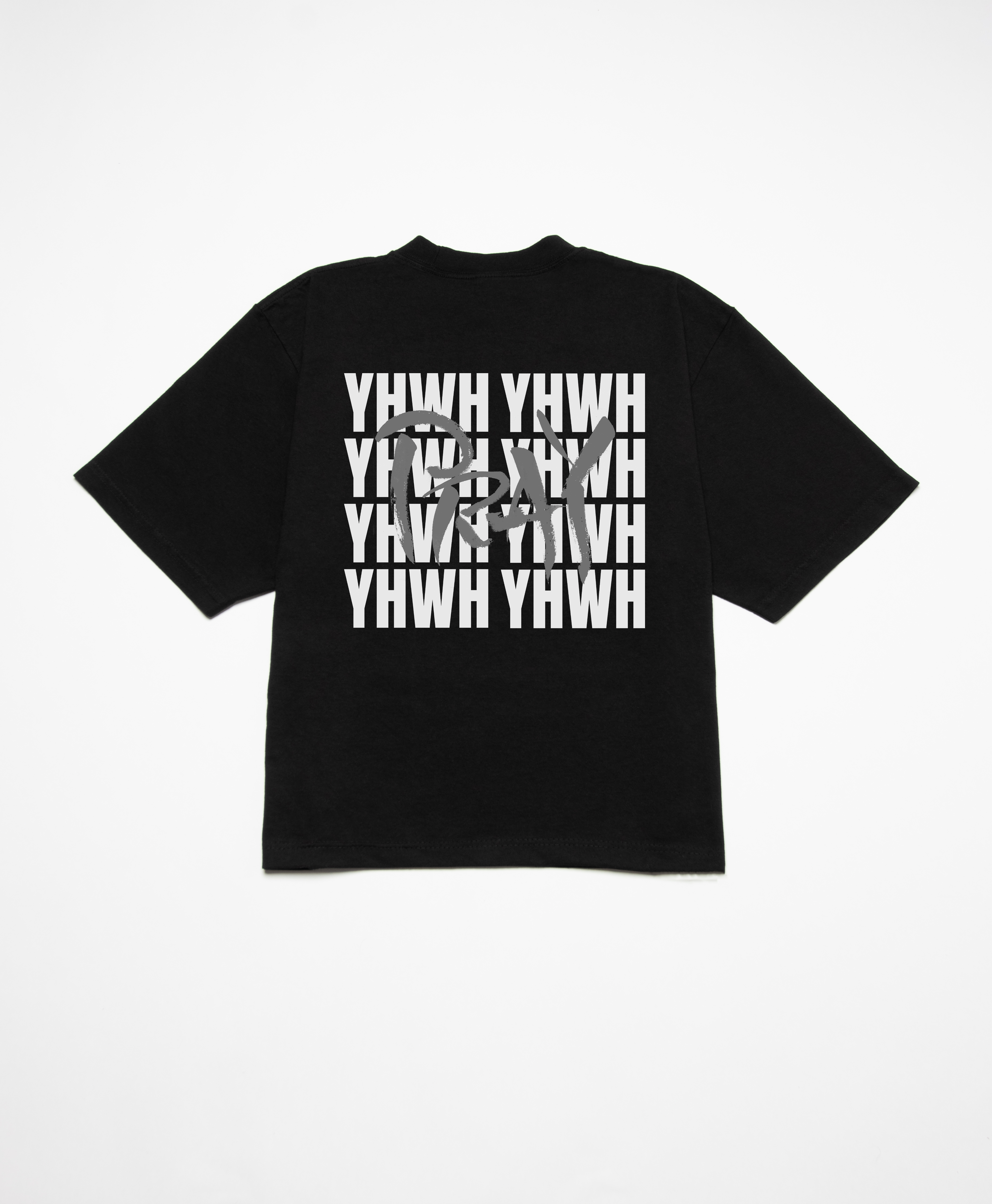 YHWH PRAY BOXY TEE - GREY