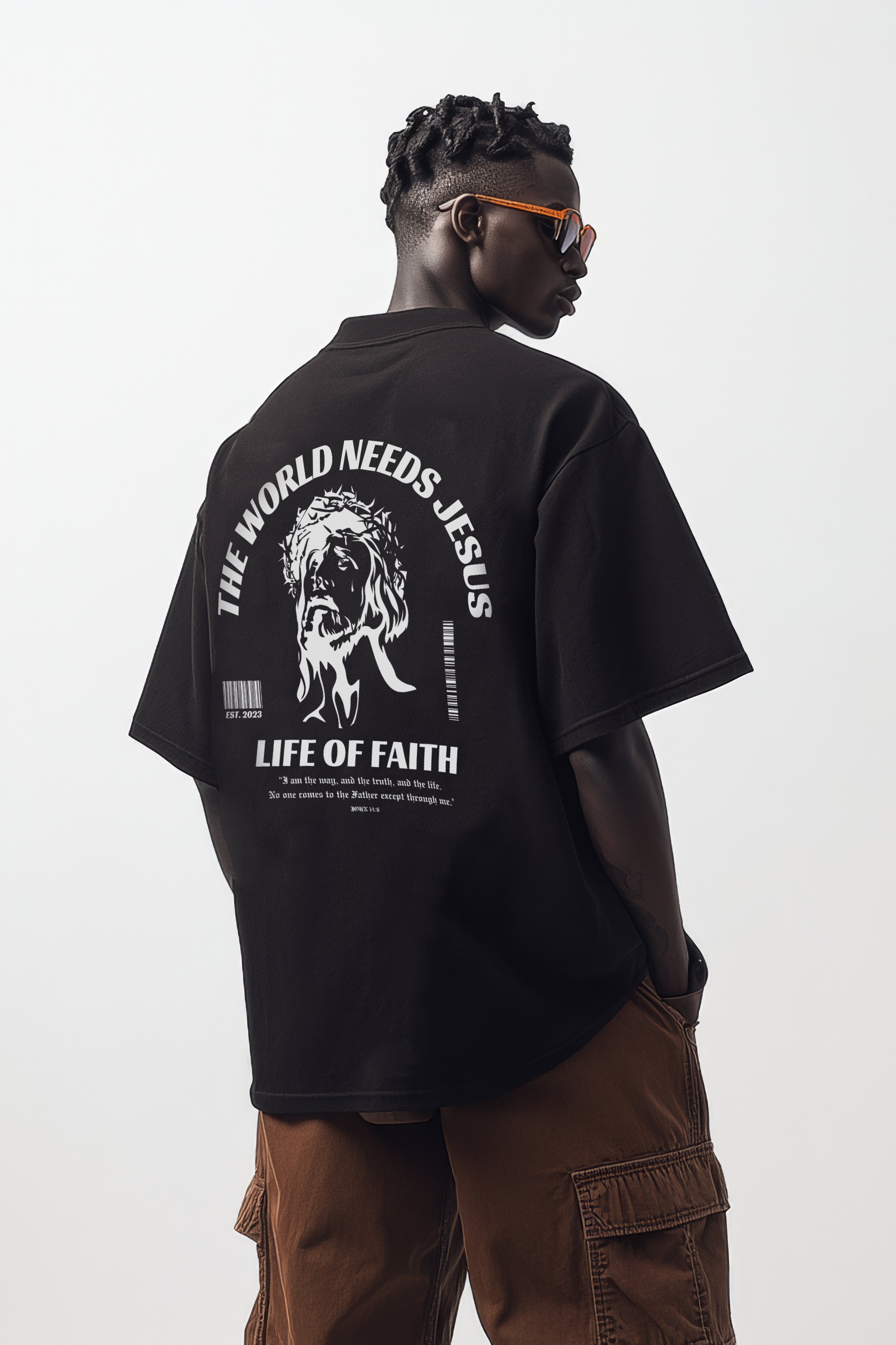 WORLD NEEDS JESUS OVERSIZE TEE