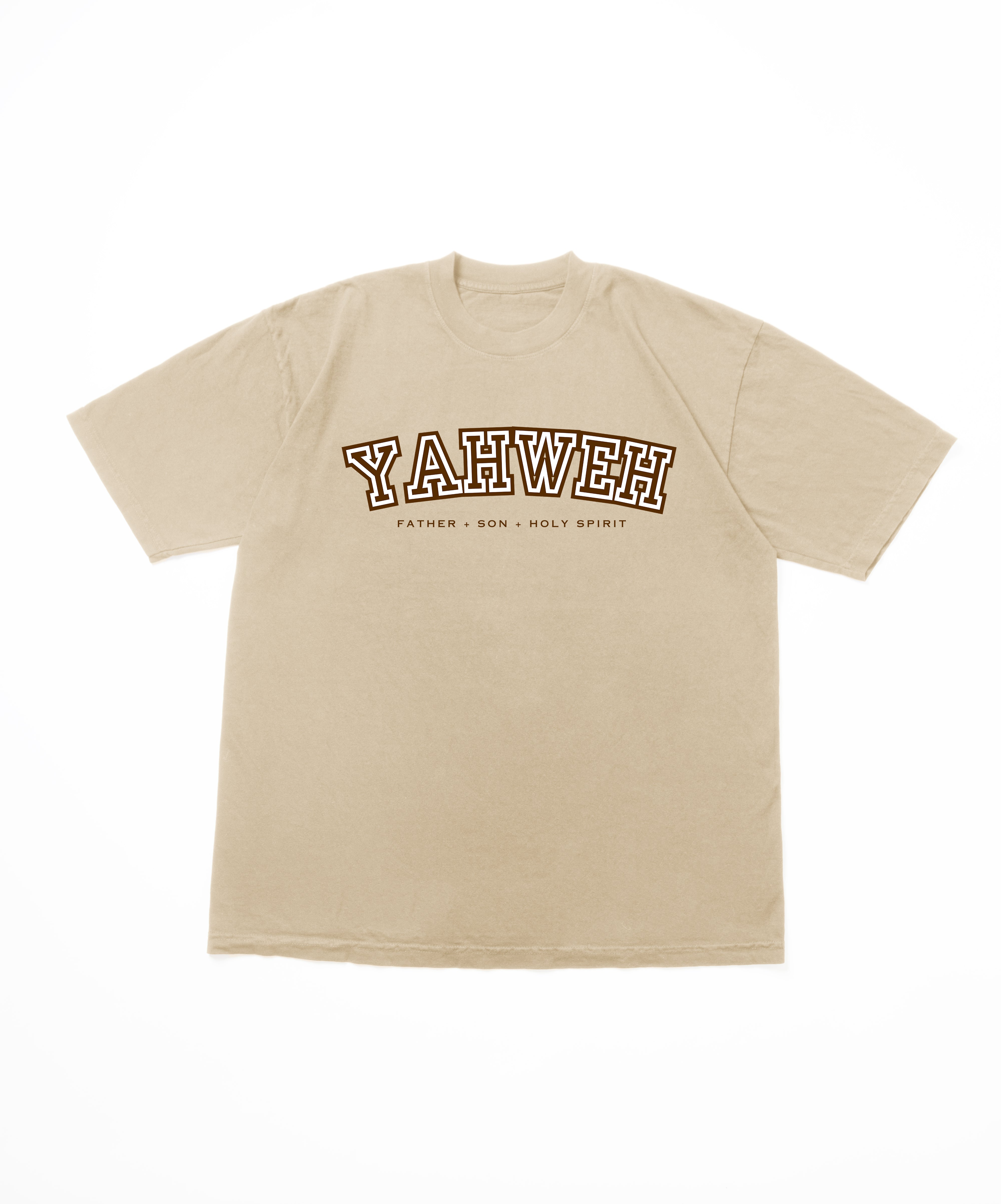 "YAHWEH" UNIVERSITY OVERSIZE TEE (BROWN)