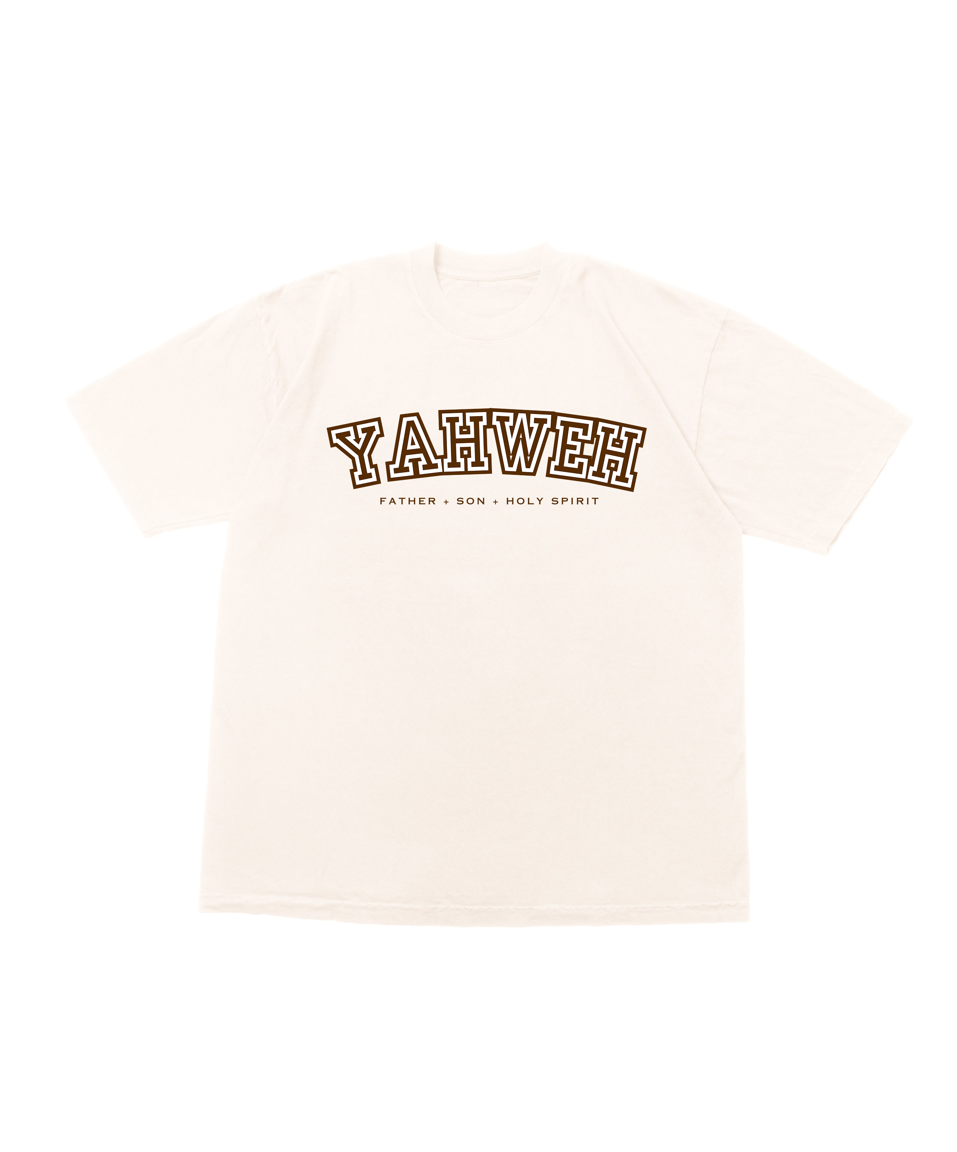 "YAHWEH" UNIVERSITY OVERSIZE TEE (BROWN)