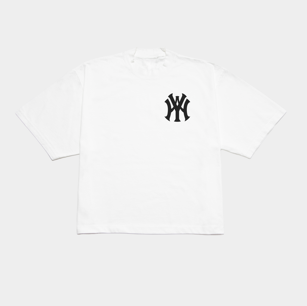 YHWH LOGO CROPPED BOXY TEE - WHITE