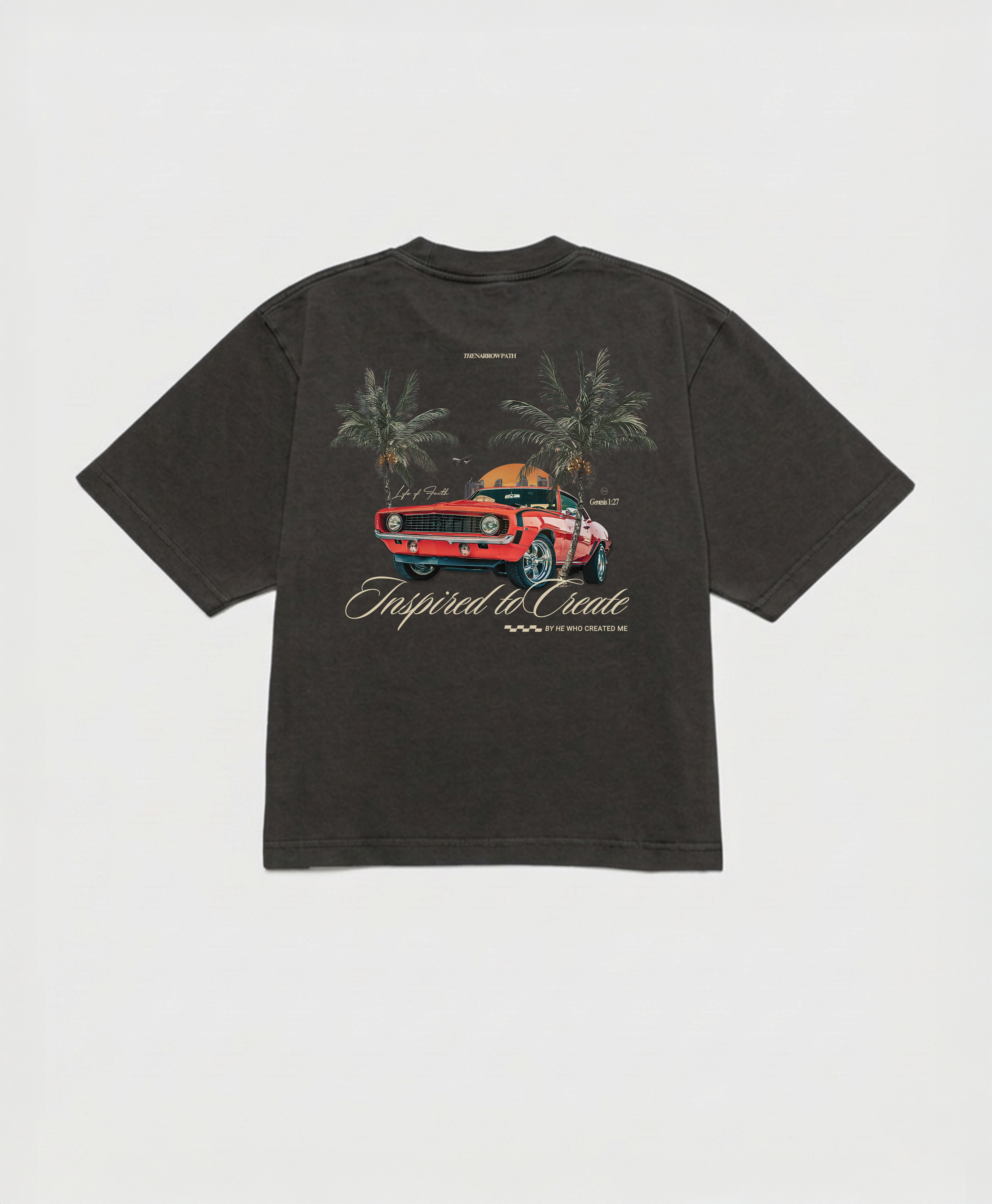 INSPIRED TO CREATE CROPPED BOXY TEE - CREME