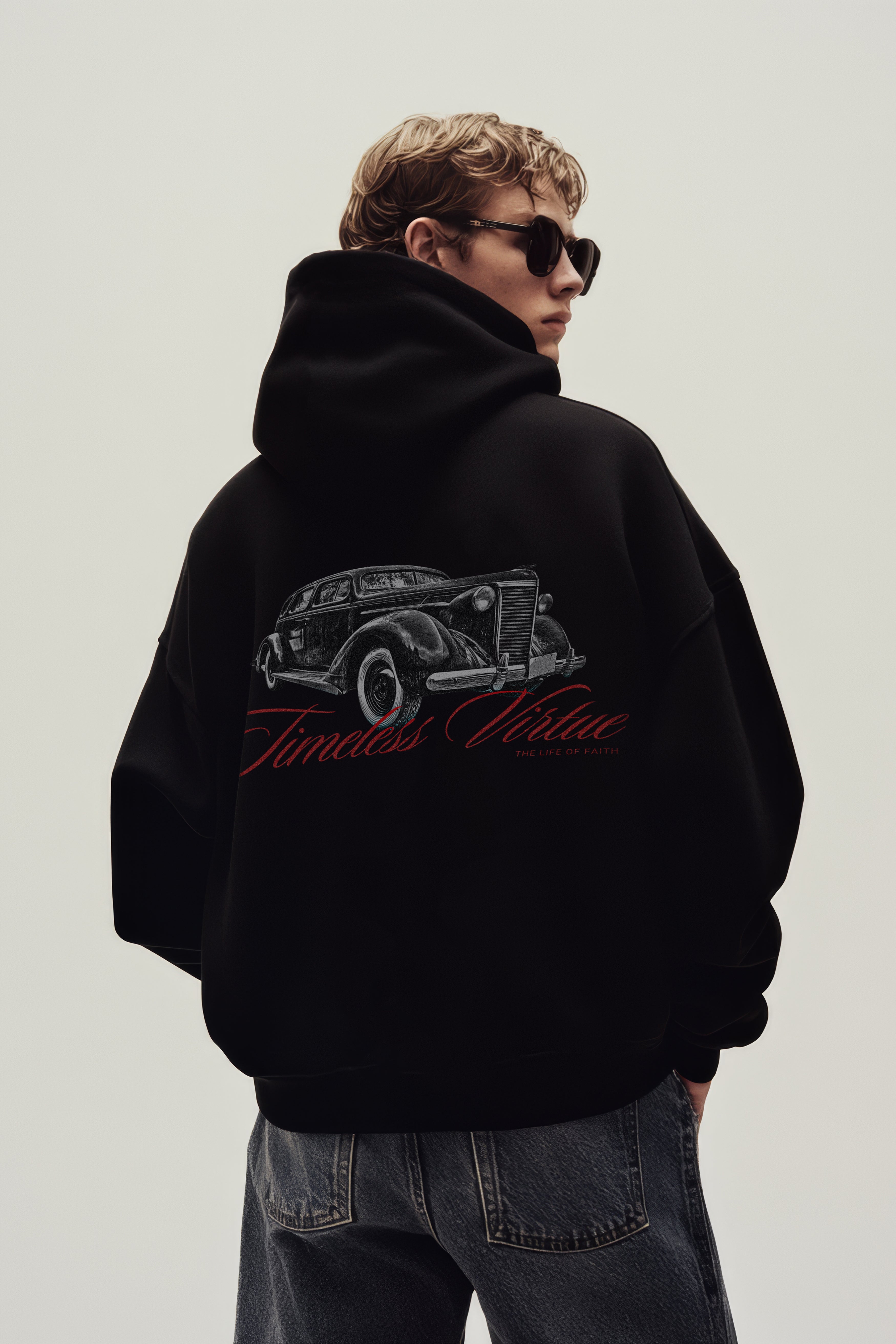 TIMELESS VIRTUE OVERSIZE HOODIE (420GSM) - RED
