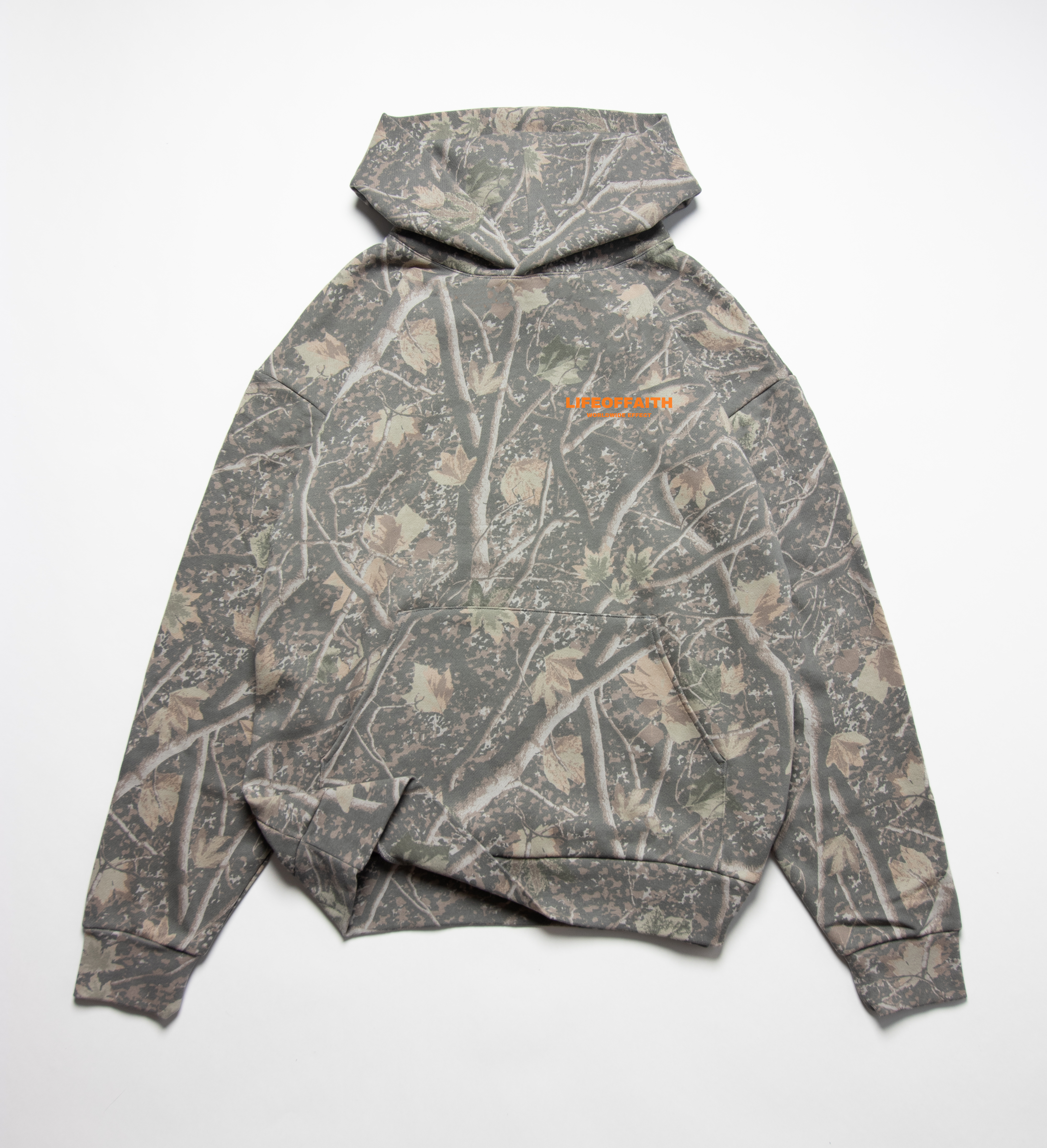 WORLDWIDE EFFECT OVERSIZE HOODIE CAMO - ORANGE