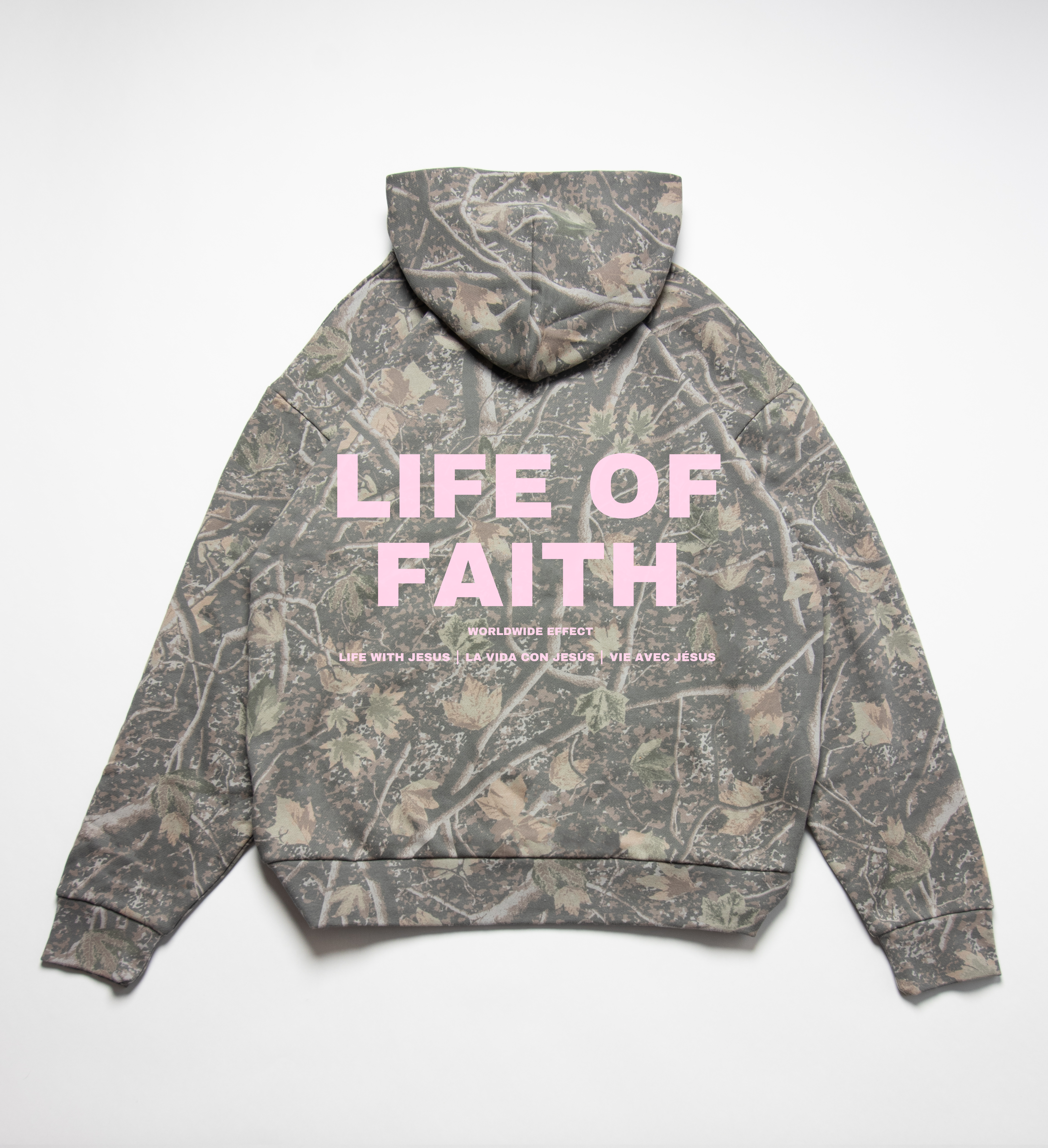 WORLDWIDE EFFECT OVERSIZE HOODIE CAMO - BLOSSOM