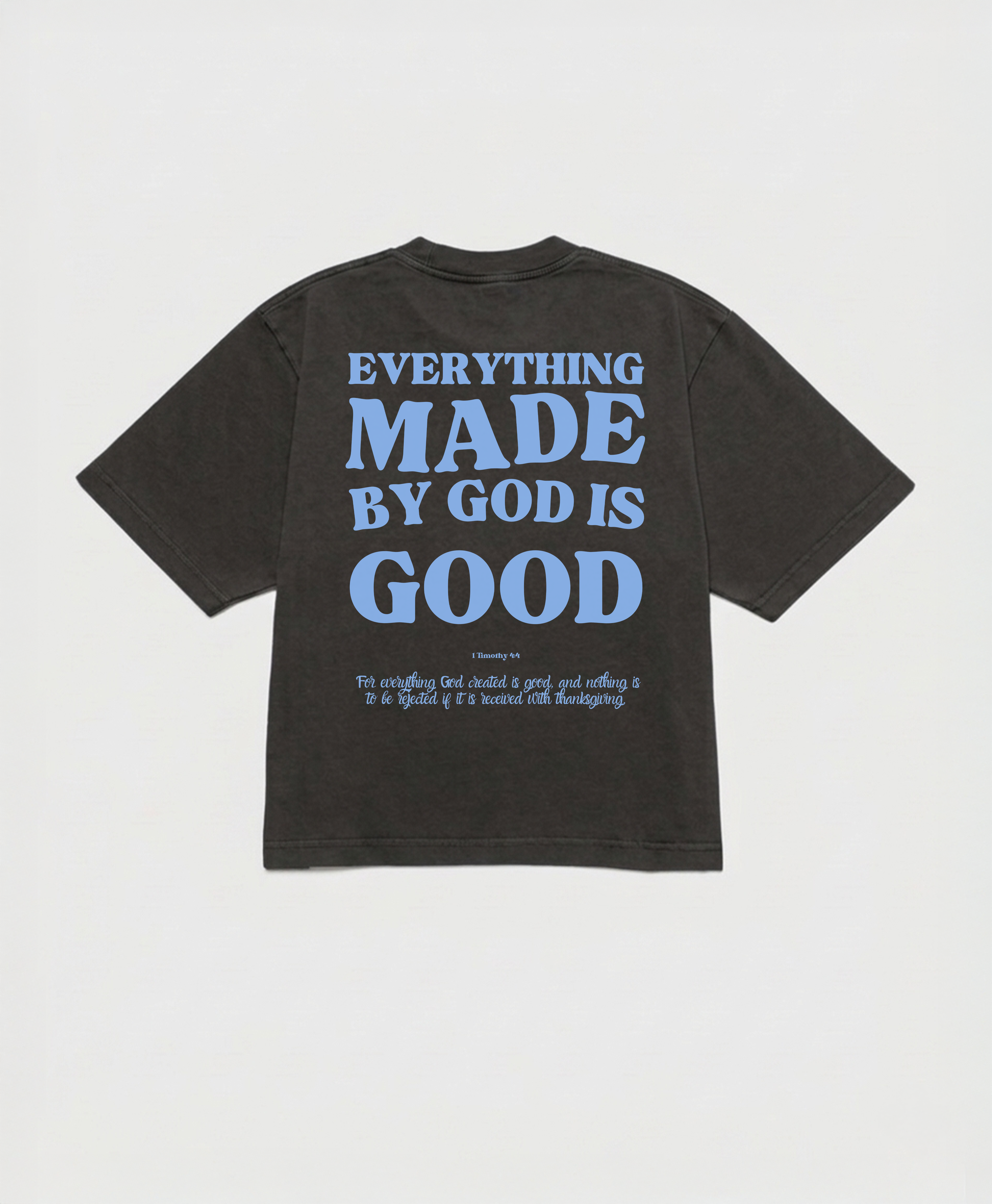 MADE BY GOD CROPPED BOXY TEE (UNIVERSITY BLUE)